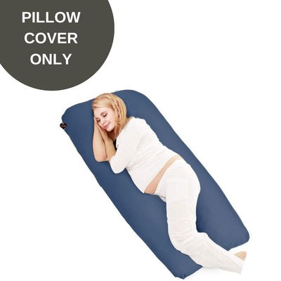 Cover Only - U Shaped Pregnancy Pillow Cover - Navy Blue