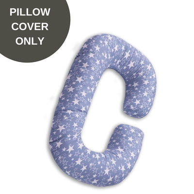 Cover Only - C Shaped Pregnancy Pillow Cover - Grey Star