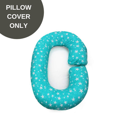 Cover Only - C Shaped Pregnancy Pillow Cover - Cyan Star