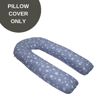 Cover Only - U Shaped Pregnancy Pillow Cover - Grey Star