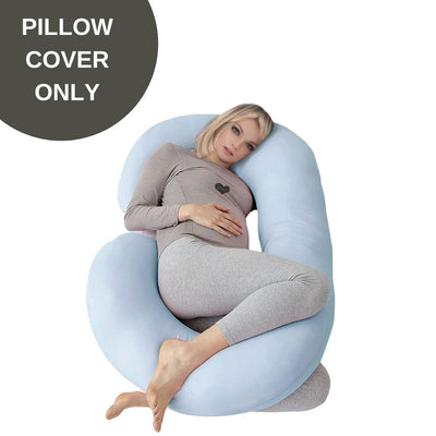 Cover Only - C Shaped Pregnancy Pillow Cover - Sky Blue