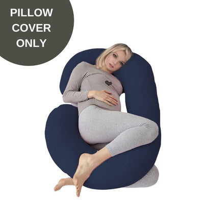 Cover Only - C Shaped Pregnancy Pillow Cover - Navy Blue