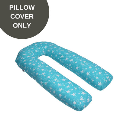 Cover Only - U Shaped Pregnancy Pillow Cover - Cyan Star