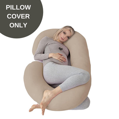 Cover Only - C Shaped Pregnancy Pillow Cover - Mellow Beige