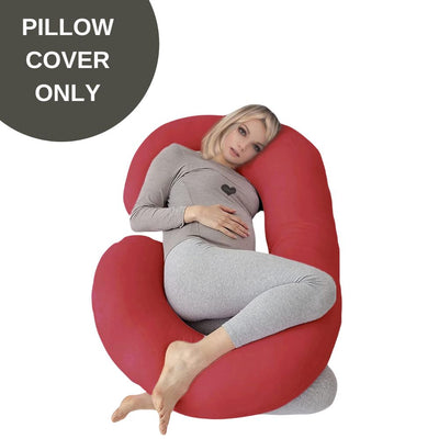 Cover Only - C Shaped Pregnancy Pillow Cover - Maroon