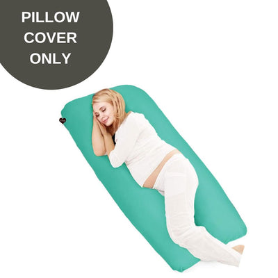 Cover Only - U Shaped Pregnancy Pillow Cover - Cyan Green