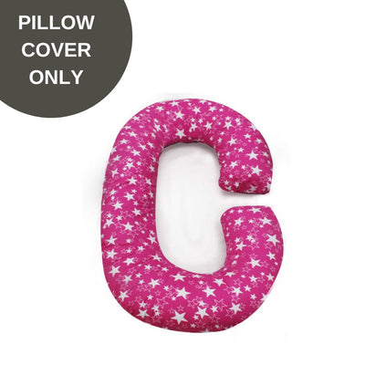 Cover Only - C Shaped Pregnancy Pillow Cover - Pink Star