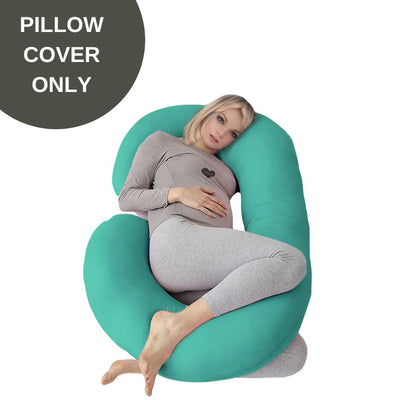 Cover Only - C Shaped Pregnancy Pillow Cover - Cyan