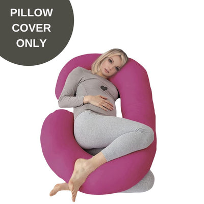 Cover Only - C Shaped Pregnancy Pillow Cover - Fuschia Pink