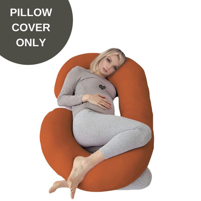 Cover Only - C Shaped Pregnancy Pillow Cover - Brick Orange