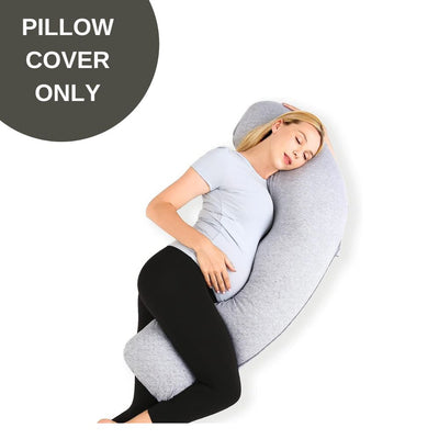 Cover Only - J Shaped Pregnancy Pillow Cover - Grey