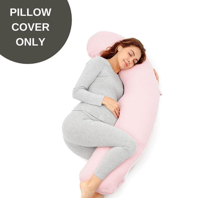 Cover Only - J Shaped Pregnancy Pillow Cover - Light Pink