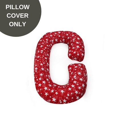 Cover Only - C Shaped Pregnancy Pillow Cover - Red Star