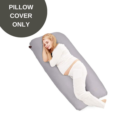 Cover Only - U Shaped Pregnancy Pillow Cover - Grey