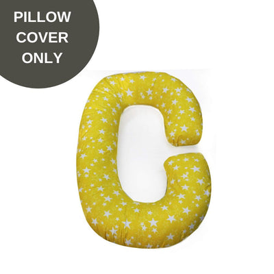 Cover Only - C Shaped Pregnancy Pillow Cover - Yellow Star