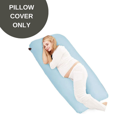 Cover Only - U Shaped Pregnancy Pillow Cover - Light Blue