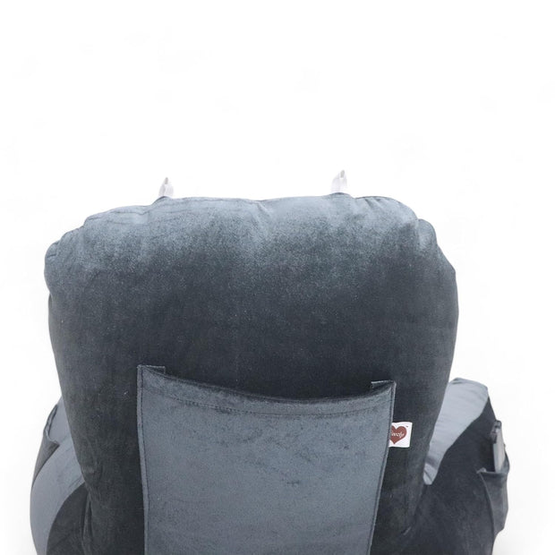 Backrest Pillow | Back Support Cushion | High Armrest - Velvet Grey