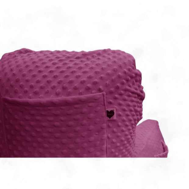 Backrest Pillow | Back Support Cushion | High Armrest -  Fuschia Embossed