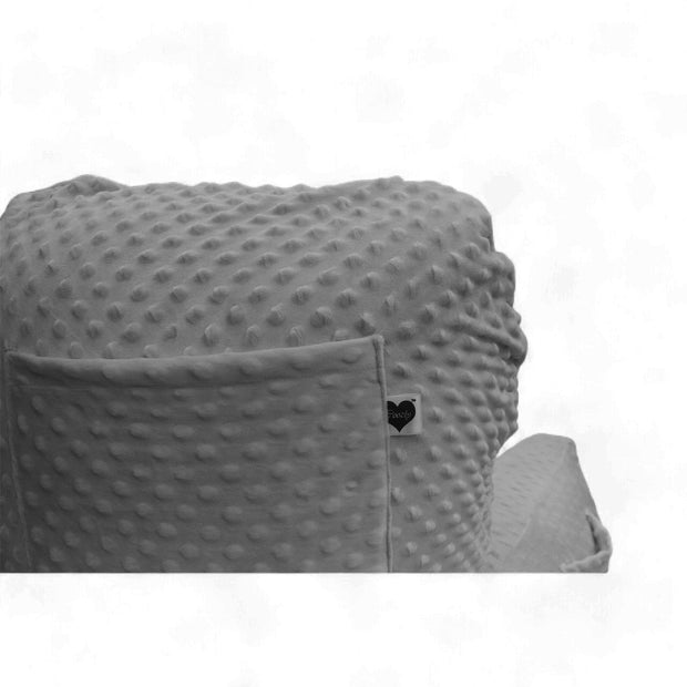 Backrest Pillow | Back Support Cushion | High Armrest - Grey Embossed