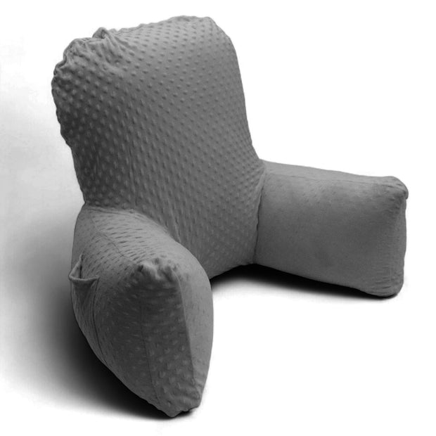 Backrest Pillow | Back Support Cushion | High Armrest - Grey Embossed