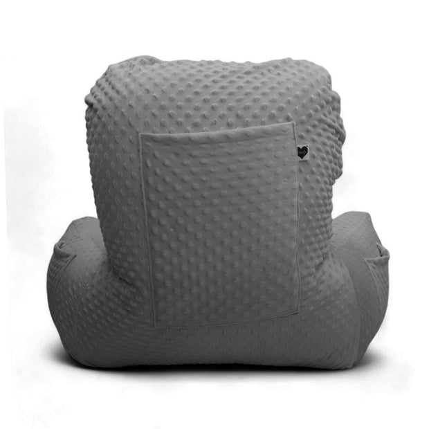 Backrest Pillow | Back Support Cushion | High Armrest - Grey Embossed