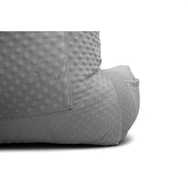 Backrest Pillow | Back Support Cushion | High Armrest - Grey Embossed