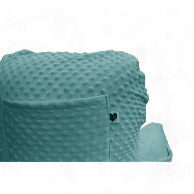 Backrest Pillow | Back Support Cushion | High Armrest - Sea Green Embossed