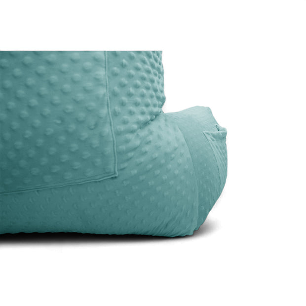 Backrest Pillow | Back Support Cushion | High Armrest - Sea Green Embossed