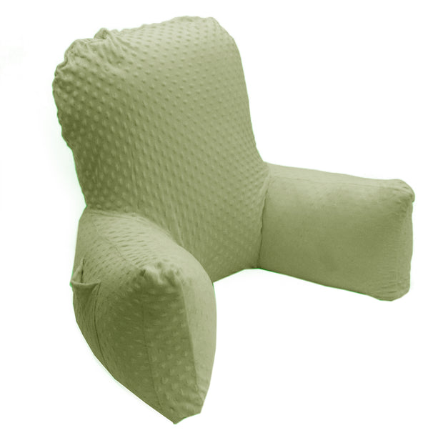 Backrest Pillow | Back Support Cushion | High Armrest - Light Green Embossed