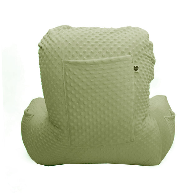 Backrest Pillow | Back Support Cushion | High Armrest - Light Green Embossed