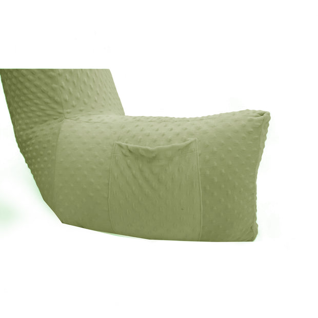 Backrest Pillow | Back Support Cushion | High Armrest - Light Green Embossed