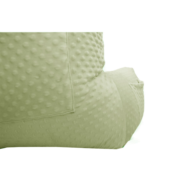 Backrest Pillow | Back Support Cushion | High Armrest - Light Green Embossed