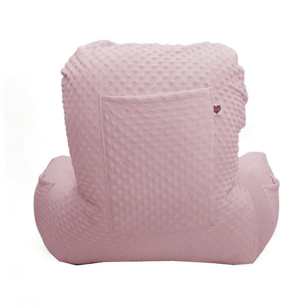 Backrest Pillow | Back Support Cushion | High Armrest - Pink Embossed