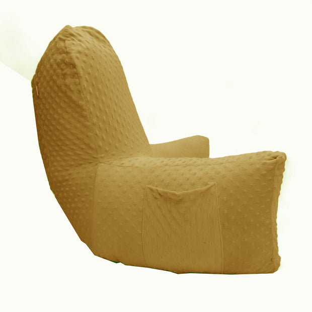 Backrest Pillow | Back Support Cushion | High Armrest - Mustard Embossed