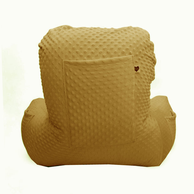 Backrest Pillow | Back Support Cushion | High Armrest - Mustard Embossed