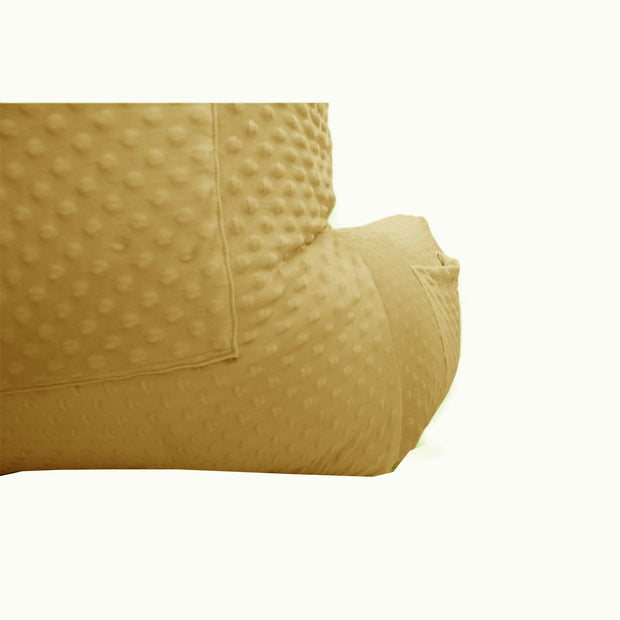 Backrest Pillow | Back Support Cushion | High Armrest - Mustard Embossed