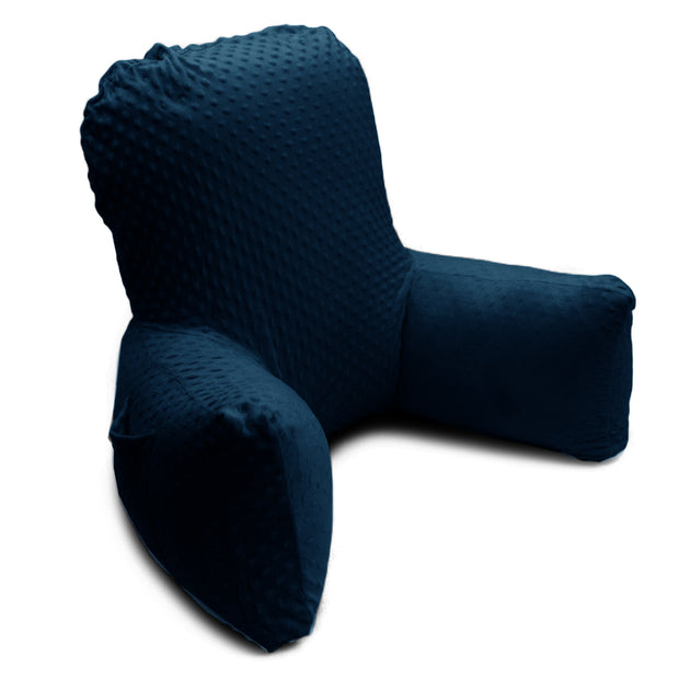 Backrest Pillow | Back Support Cushion | High Armrest - Navy Embossed