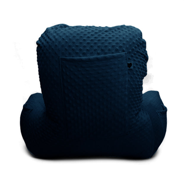 Backrest Pillow | Back Support Cushion | High Armrest - Navy Embossed