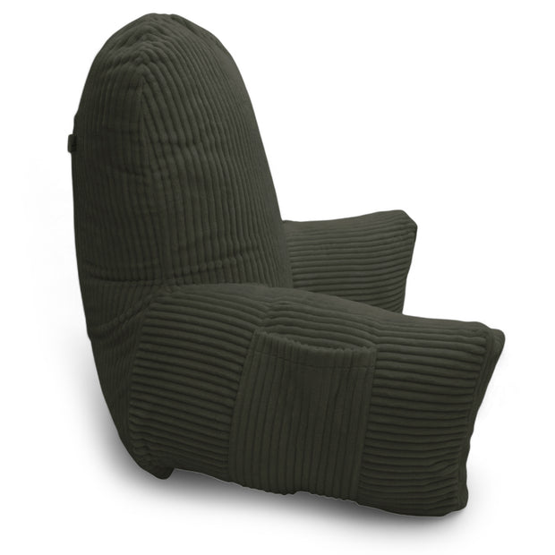 Backrest Pillow | Back Support Cushion | High Armrest -  Bottle Green Stripes