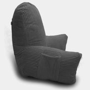 Backrest Pillow | Back Support Cushion | High Armrest - Dark Grey Stripes