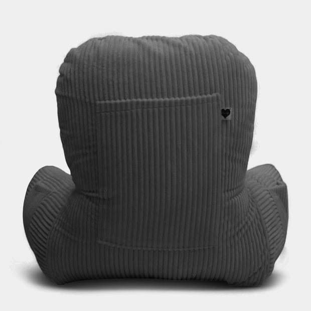 Backrest Pillow | Back Support Cushion | High Armrest - Dark Grey Stripes