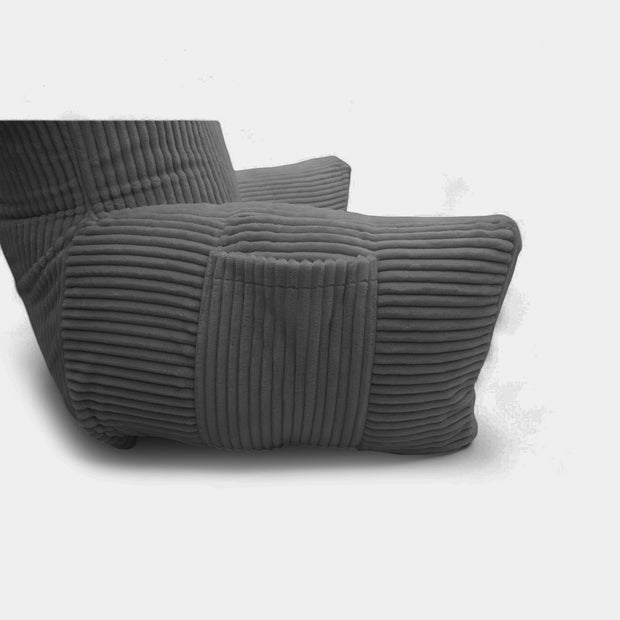 Backrest Pillow | Back Support Cushion | High Armrest - Dark Grey Stripes