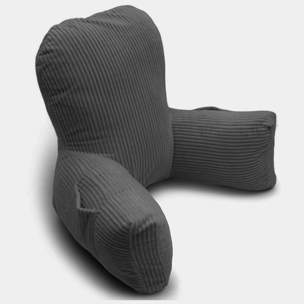 Backrest Pillow | Back Support Cushion | High Armrest - Dark Grey Stripes