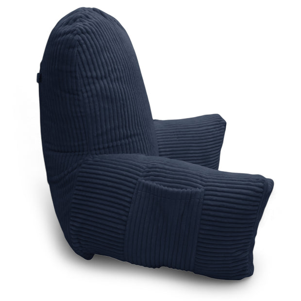 Backrest Pillow | Back Support Cushion | High Armrest - Indigo Stripes