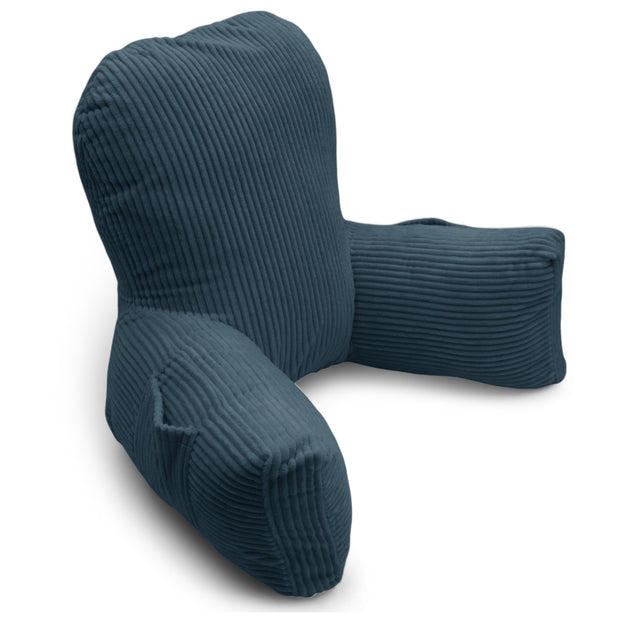 Backrest Pillow | Back Support Cushion | High Armrest -Ink Blue Stripes