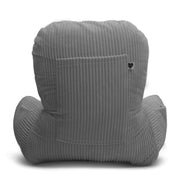 Backrest Pillow | Back Support Cushion | High Armrest - Light Grey Stripes