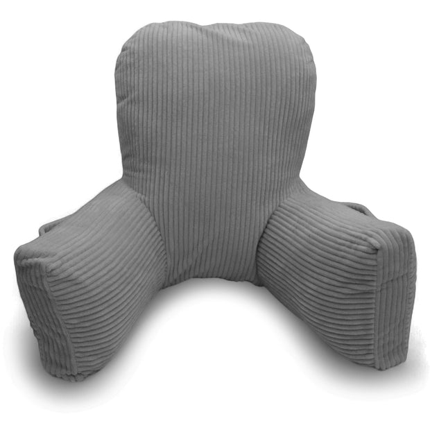 Backrest Pillow | Back Support Cushion | High Armrest - Light Grey Stripes