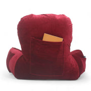 Backrest Pillow | Back Support Cushion | High Armrest - Velvet Red