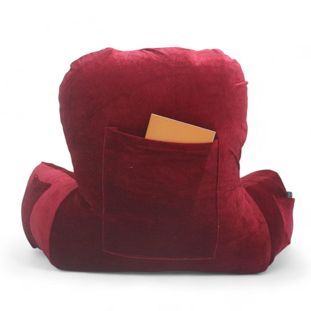 Backrest Pillow | Back Support Cushion | High Armrest - Velvet Red