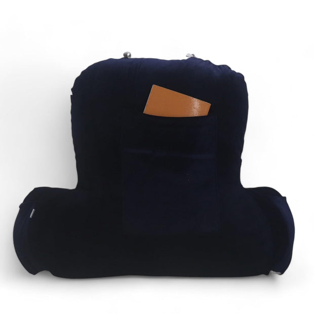 Backrest Pillow | Back Support Cushion | High Armrest - Velvet Navy